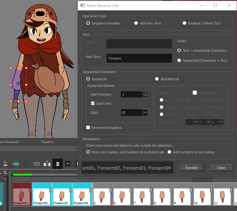 BatchRenameCels_Sample